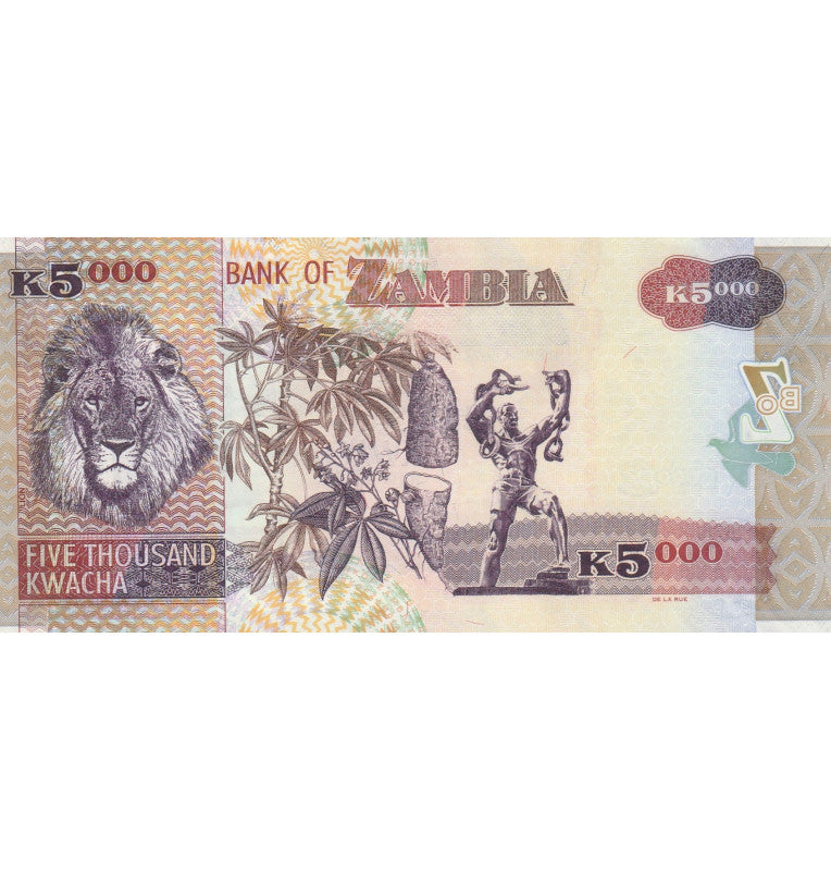 Zambia 5,000 Kwacha 2008 Pick 45d
